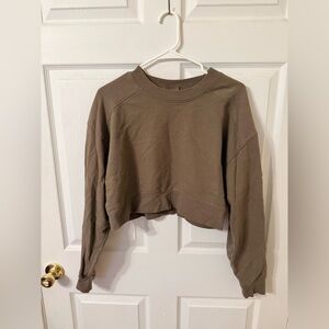 Nuuds Mocha Cropped Sweatshirt